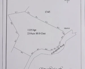 2.80 Acres Hilltop Plantation Property for Sale in Attapadi Layout Map Showing Teak and Rubber Boundary