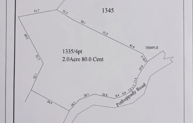 2.80 Acres Hilltop Plantation Property for Sale in Attapadi Layout Map Showing Teak and Rubber Boundary